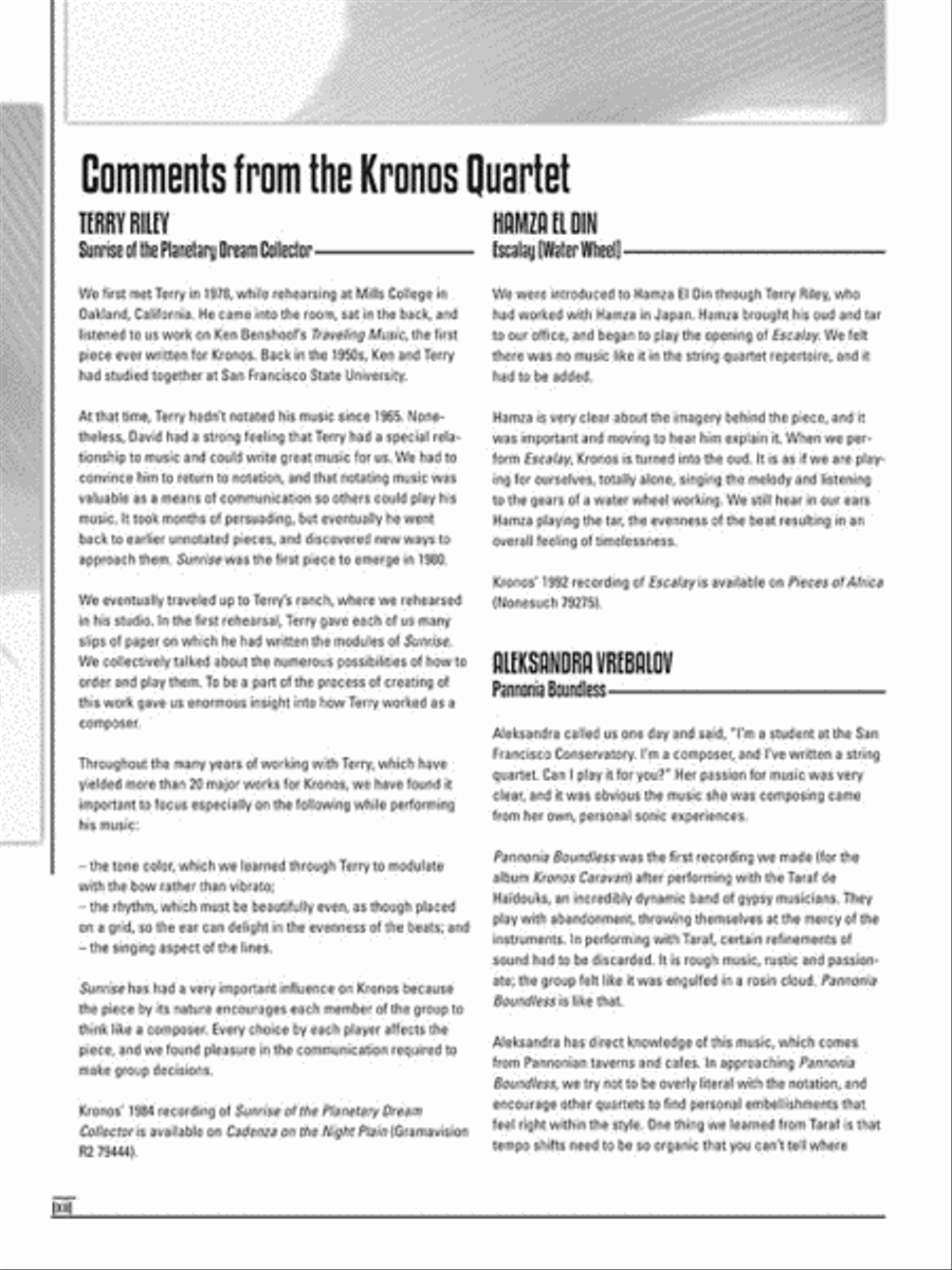 Kronos Collection - Volume 1 String Quartet scores gallery preview page 5