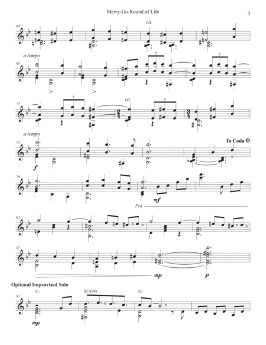 Merry-go-round Of Life Vibraphone scores gallery preview page 3