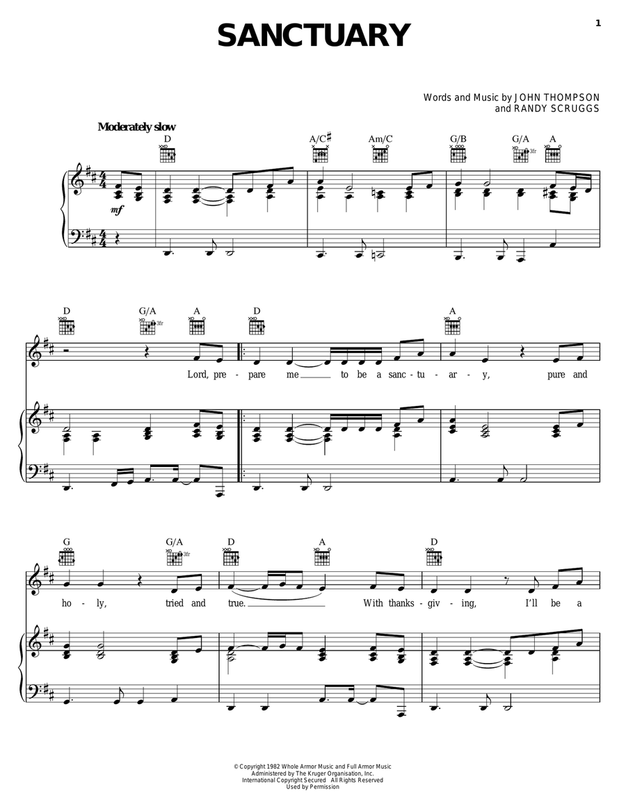 Sanctuary Sanctuary Acoustic Guitar scores gallery preview page 1