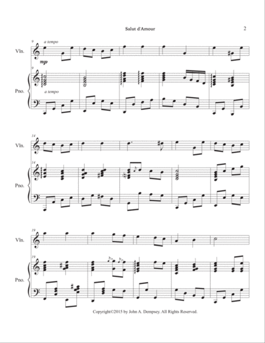 Salut d'Amour (Love's Greeting): Violin and Piano Violin Solo scores gallery preview page 6