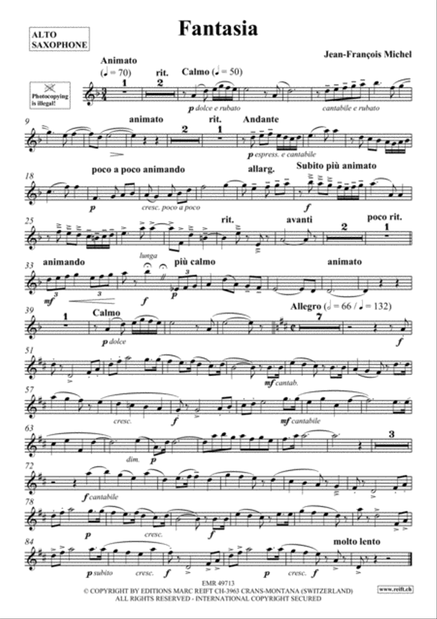 Fantasia Alto Saxophone scores gallery preview page 2