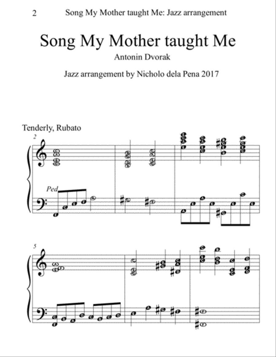 Song my Mother Taught Me A Jazz Arrangement Piano Solo scores gallery preview page 2