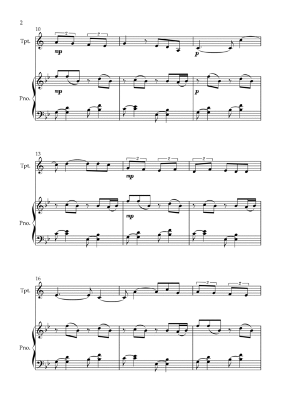 Your Hand In Mine Your Hand In Mine B-Flat Trumpet scores gallery preview page 2
