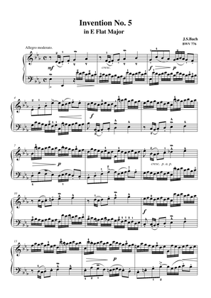 Bach Invention No. 5 in Eb Major BWV 776