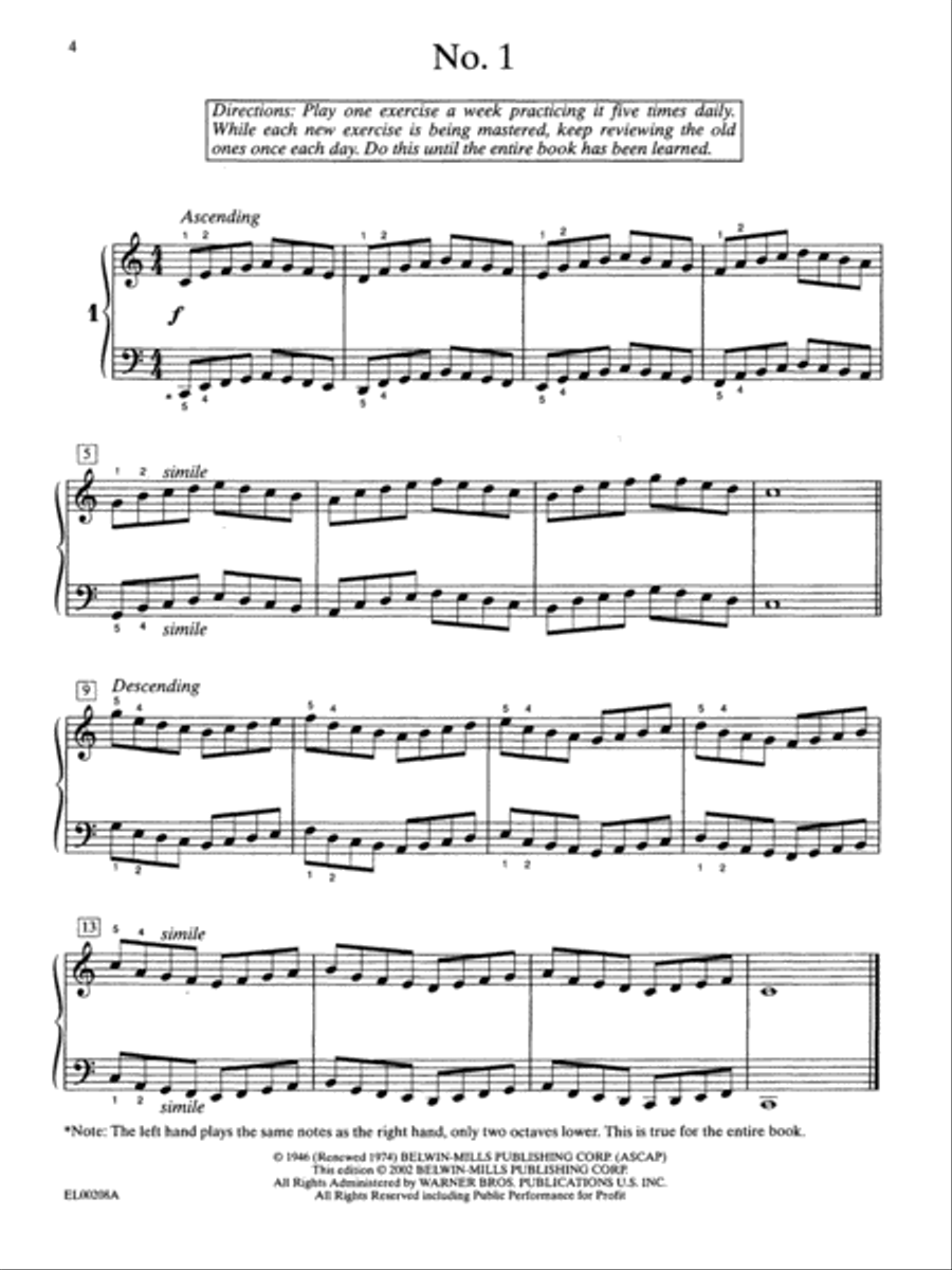 Hanon-Schaum, Book 1 Hanon-Schaum, Book 1 Piano Method scores gallery preview page 2