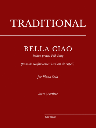 Book cover for BELLA CIAO from the Netflix Series "La Casa de Papel" for Piano
