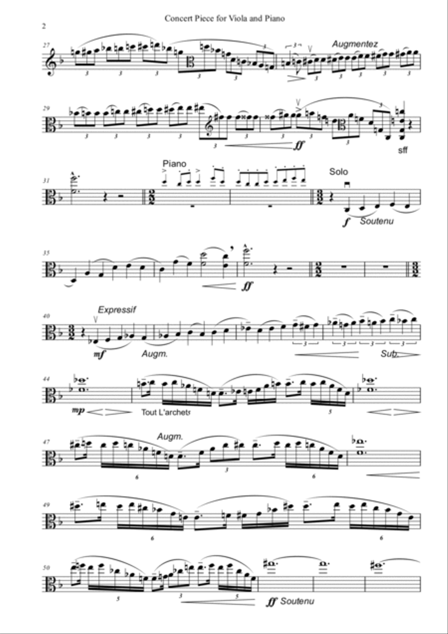 G. Enescu : Concert Piece for Viola and Piano Piano Accompaniment scores gallery preview page 2