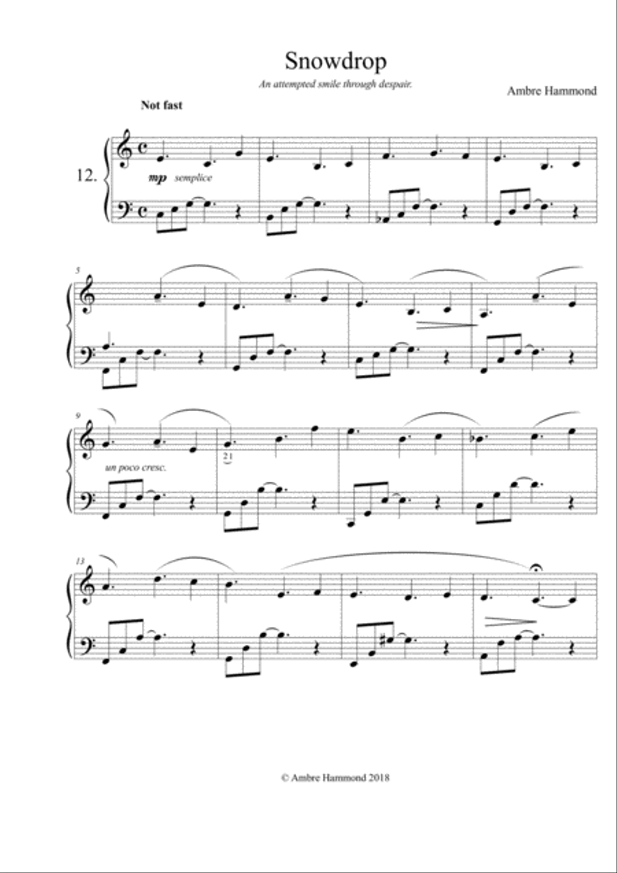 Snowdrop Snowdrop Piano Solo scores gallery preview page 1