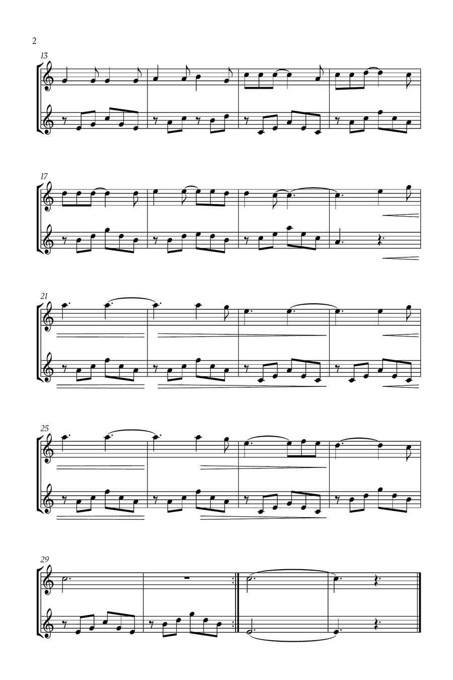 Hallelujah Hallelujah Flute Duet scores gallery preview page 2