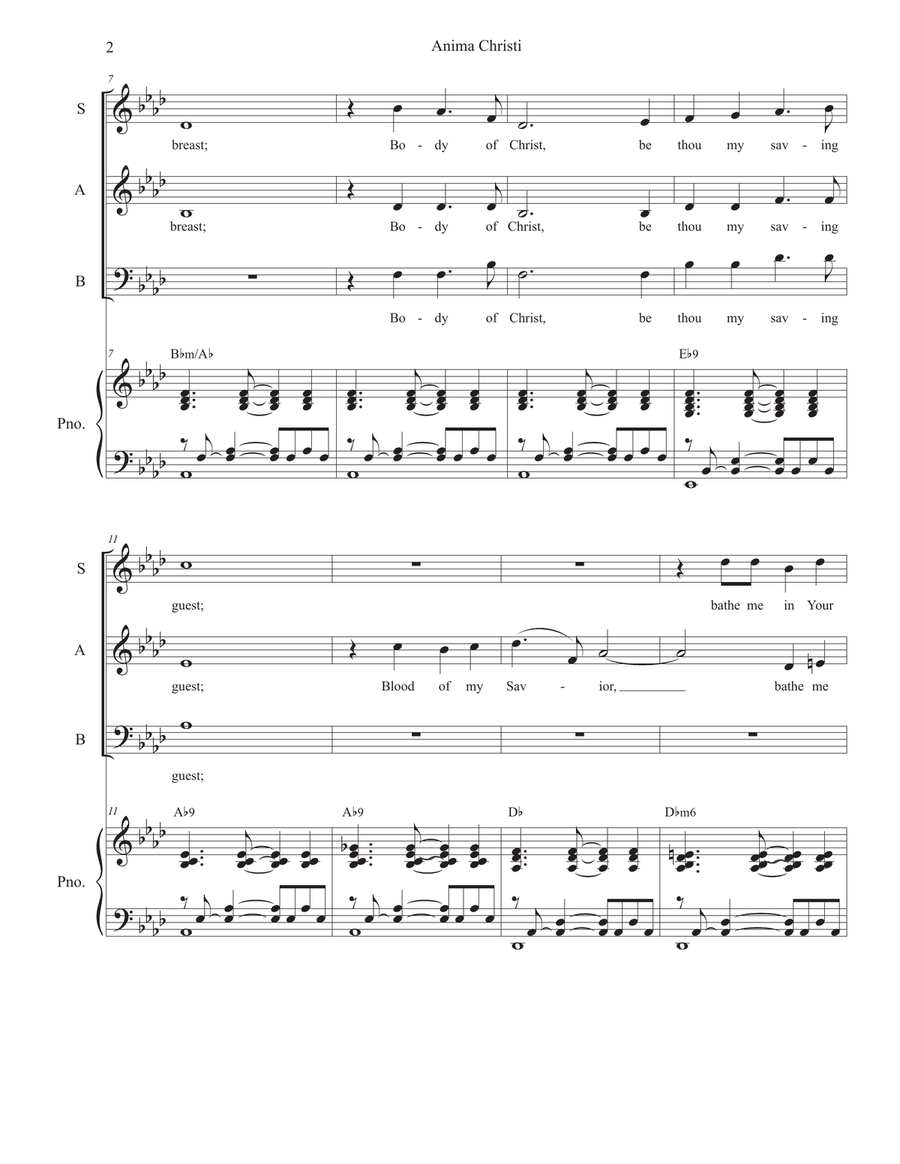 Anima Christi (Vocal Trio - (SAB) 3-Part scores gallery preview page 2