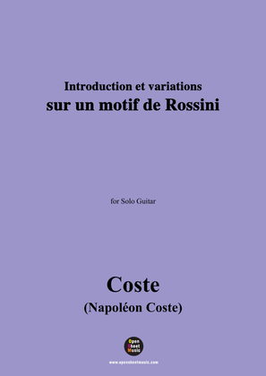 Coste-Introduction et variations sur un motif de Rossini,for Guitar