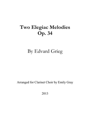 Book cover for Two Elegiac Melodies for Clarinet Choir (Score)