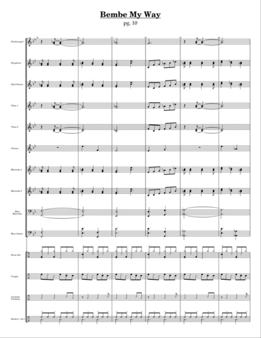 Bembe My Way Percussion Ensemble scores gallery preview page 9