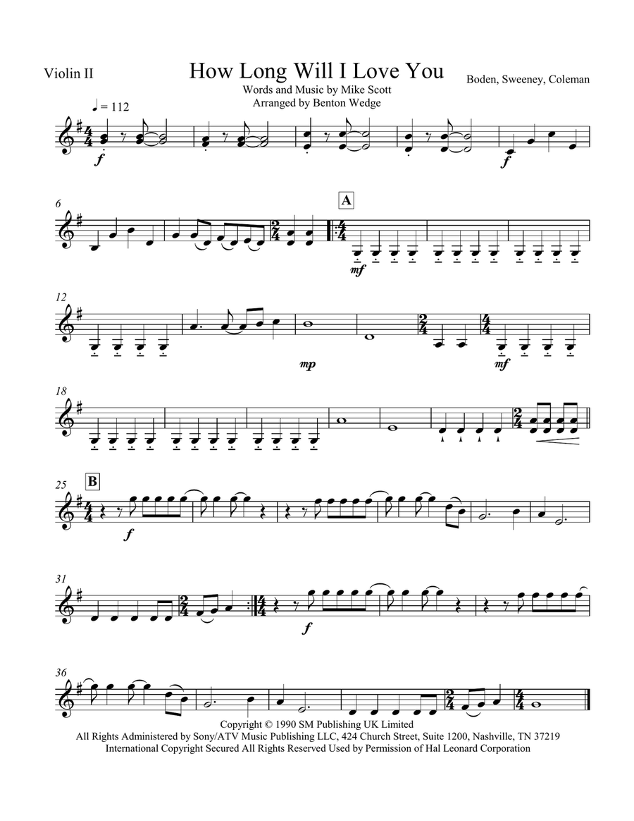 How Long Will I Love You String Quartet scores gallery preview page 2