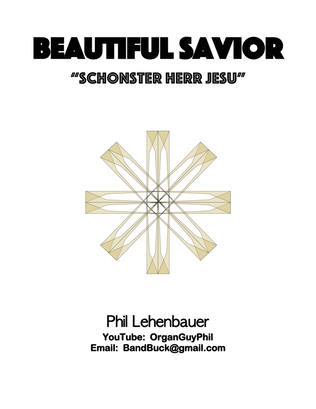 Book cover for Beautiful Savior (Schonster Herr Jesu/Crusader's Hymn), organ work by Phil Lehenbauer