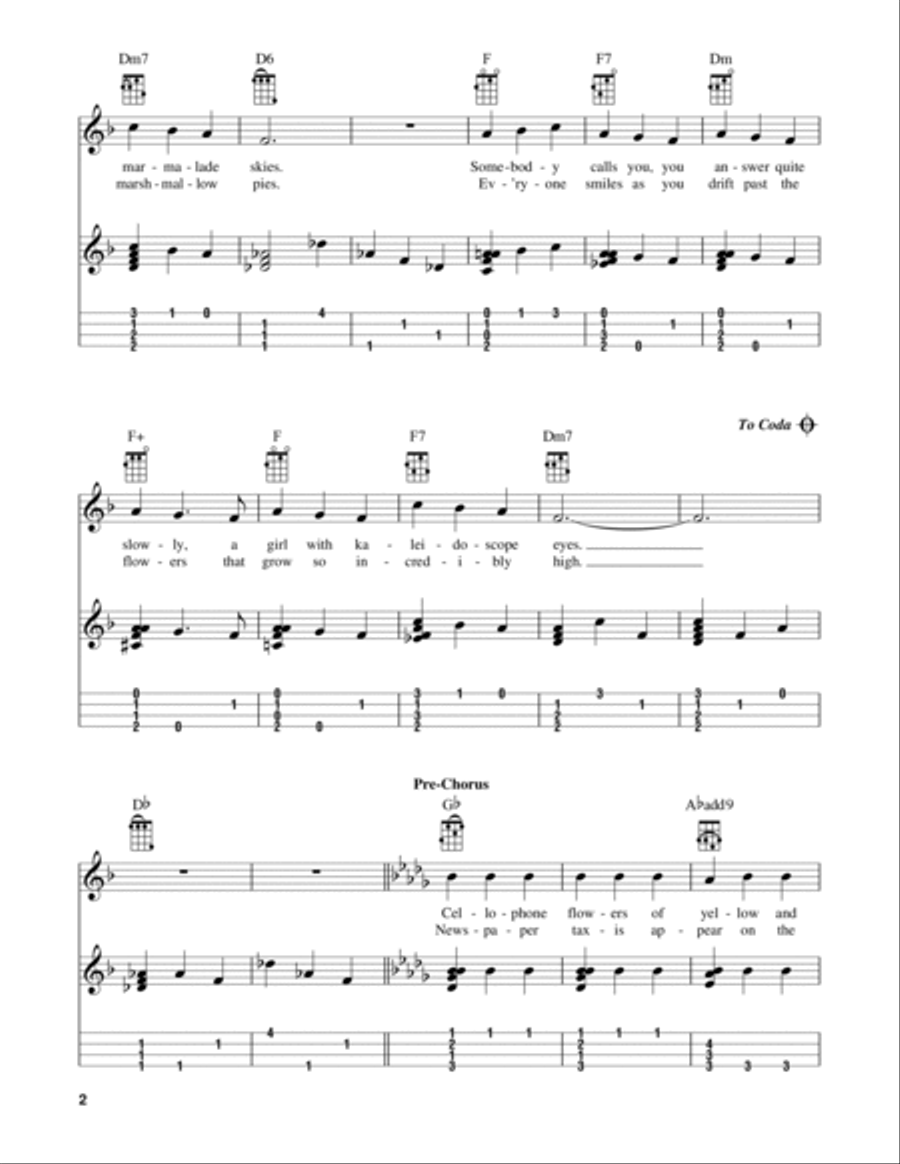 Lucy In The Sky With Diamonds Ukulele scores gallery preview page 2