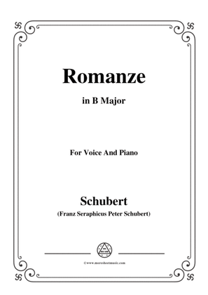 Book cover for Schubert-Romanze,in B Major,for Voice and Piano