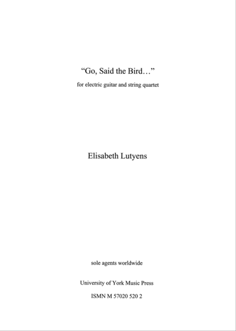 Go, Said The Bird Op.105 Cello scores gallery preview page 1