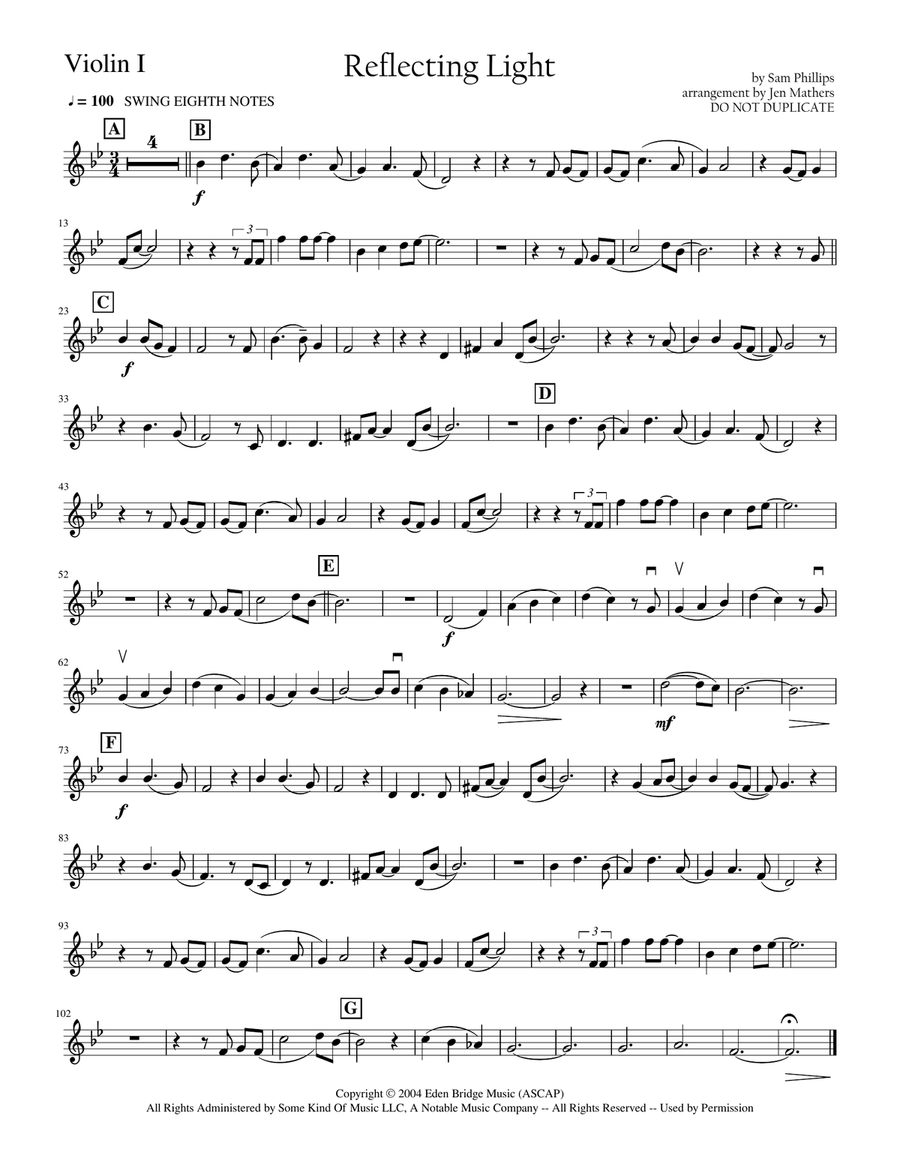 Reflecting Light String Quartet scores gallery preview page 1