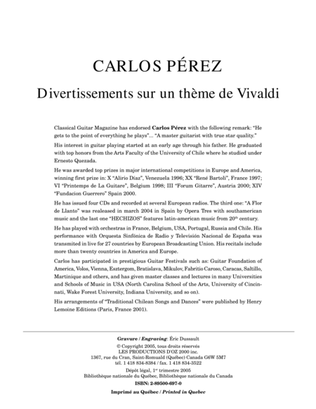 Book cover for Divertissements sur un thème de Vivaldi