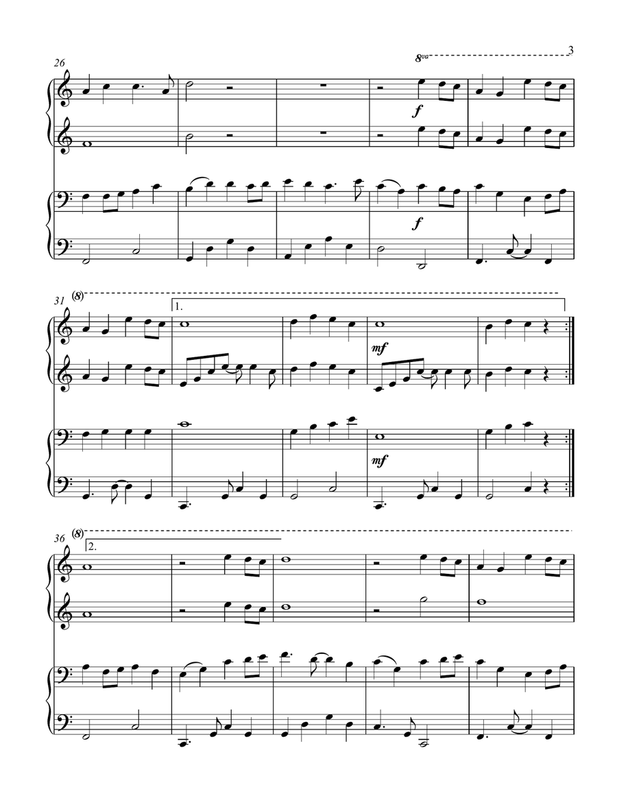 Under The Sea 1 Piano, 4-Hands scores gallery preview page 4