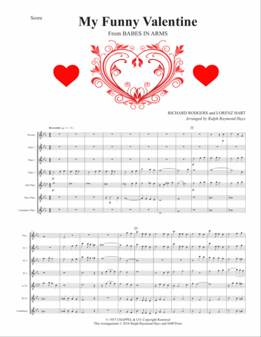 My Funny Valentine Flute Choir scores gallery preview page 1