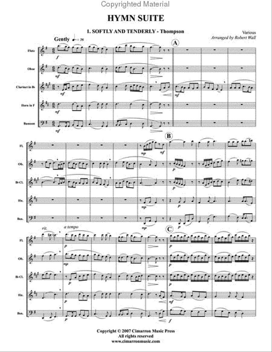Hymn Suite Woodwind Quintet scores gallery preview page 2