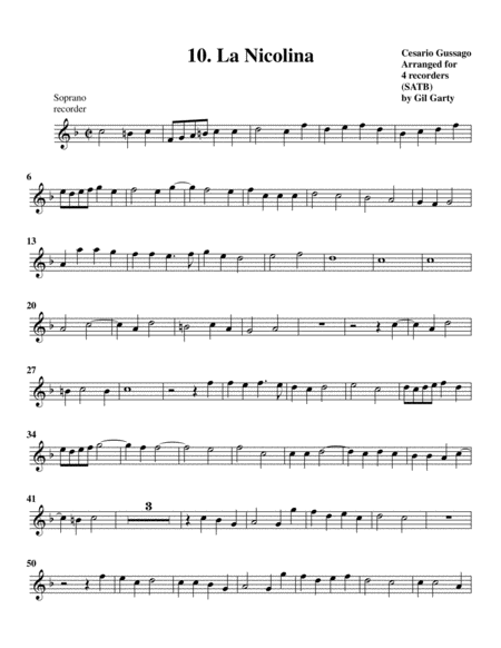 Sonata no.10 a4 (28 Sonate a quattro, sei et otto, con alcuni concerti (1608)) "La Nicolina" (arrang