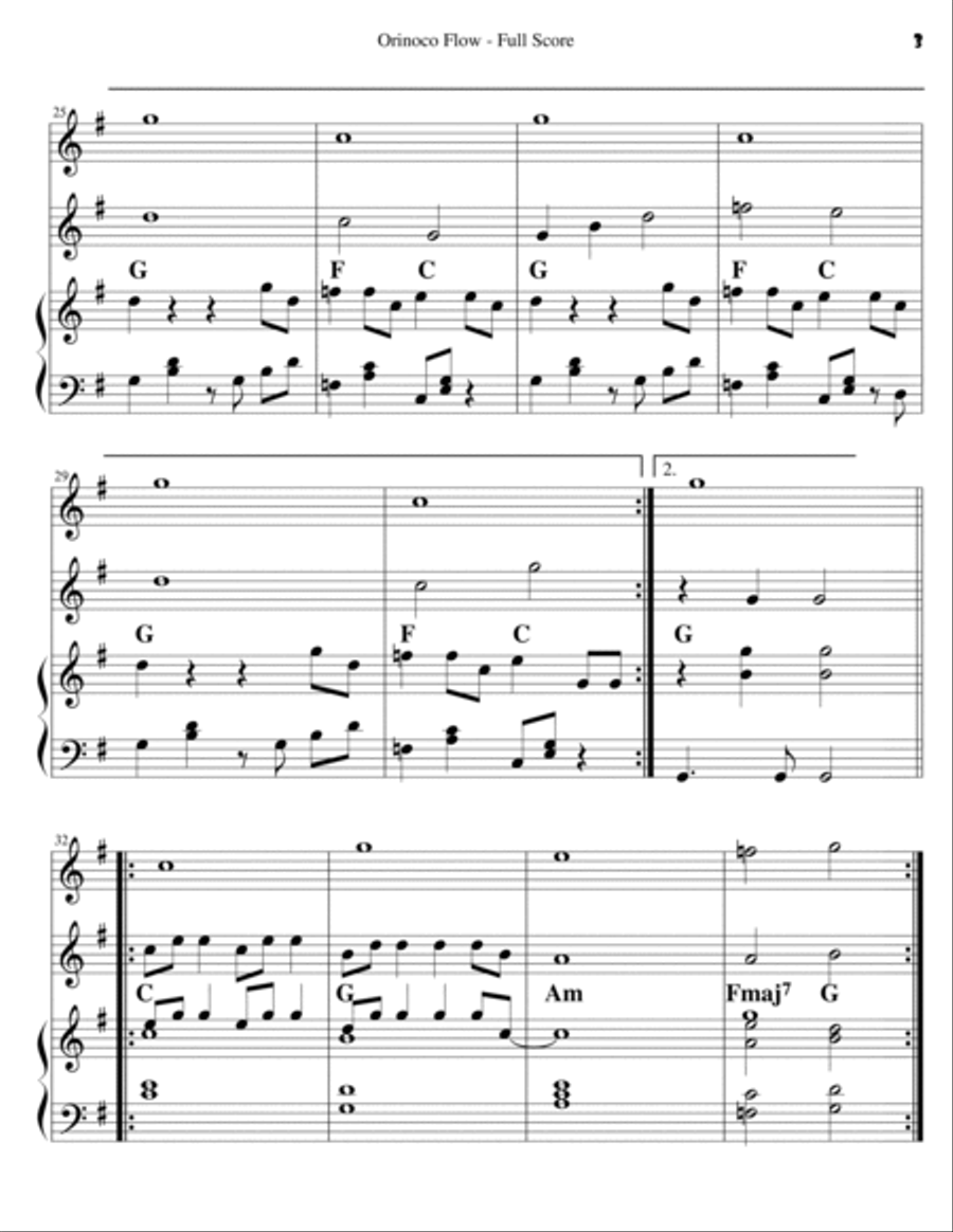 Orinoco Flow - Score Only Small Ensemble scores gallery preview page 3