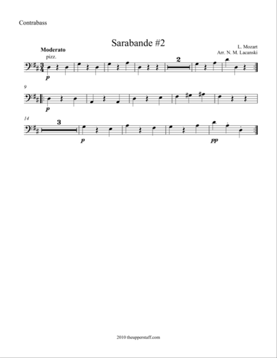 Sarabande #2 String Orchestra scores gallery preview page 1