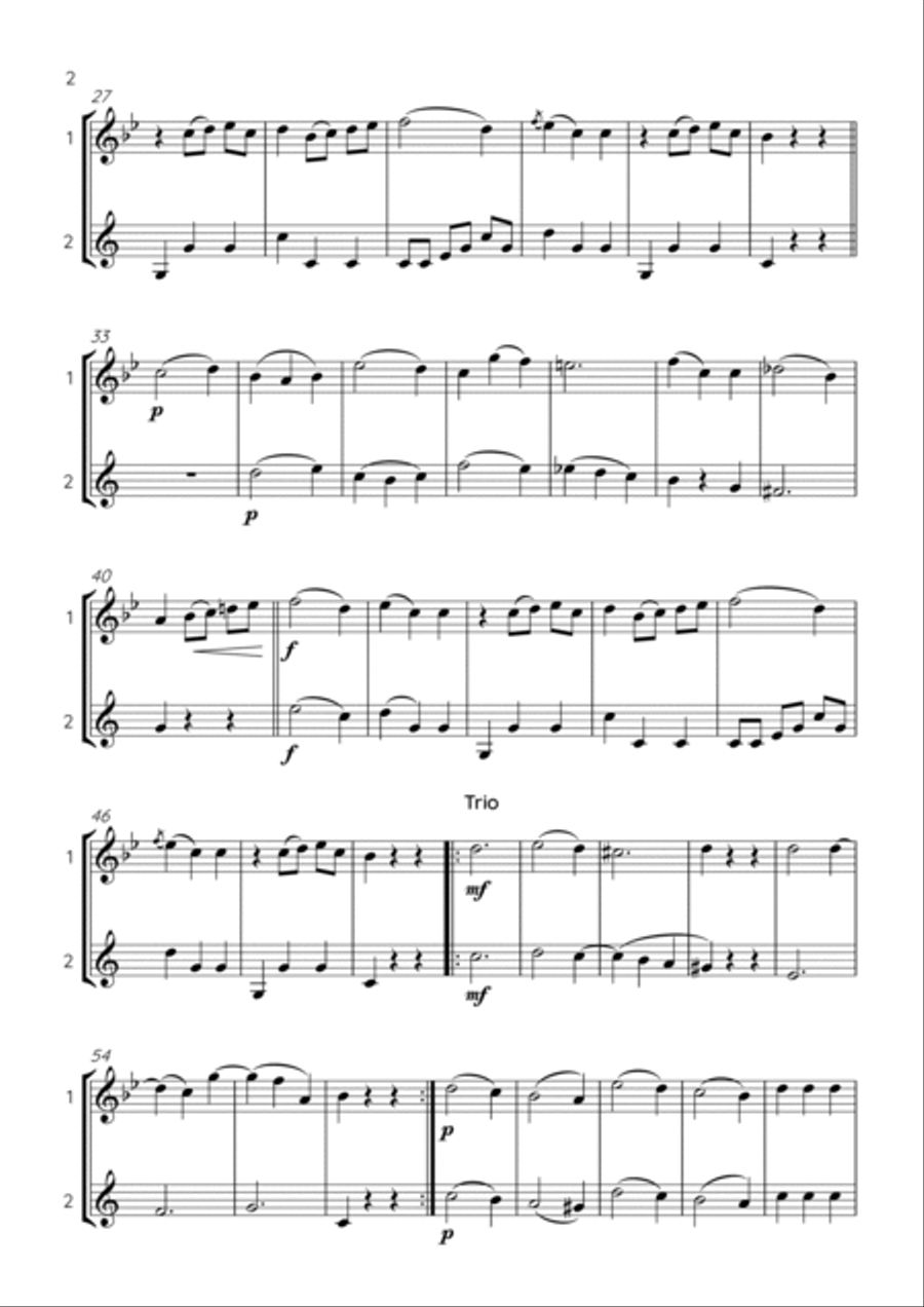 COMPLETE Mozart 12 duets, K. 487 - flute and clarinet duet Woodwind Duet scores gallery preview page 6