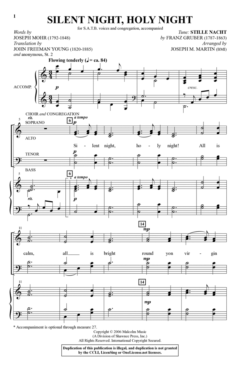 Silent Night, Holy Night (from Carols For Choir And Congregation)