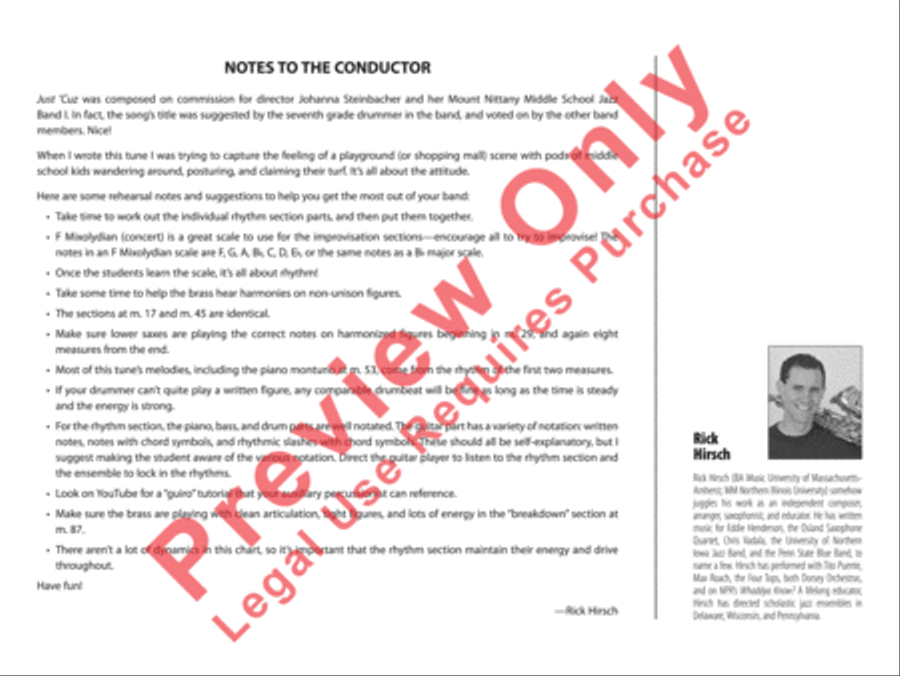 Just 'Cuz Just 'Cuz Jazz Ensemble scores gallery preview page 3