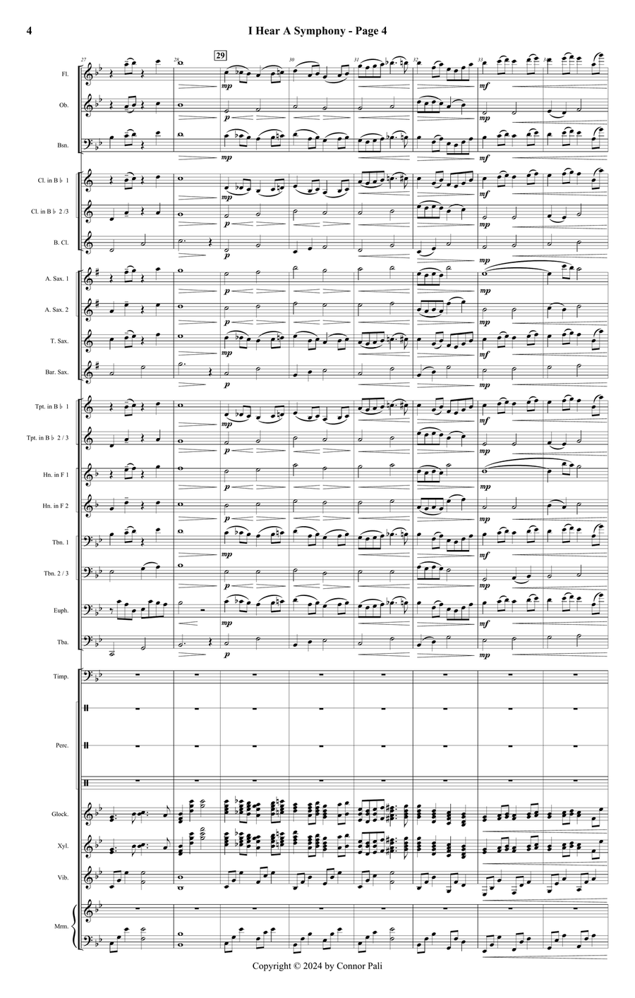 I Hear A Symphony - Score Only Concert Band scores gallery preview page 4