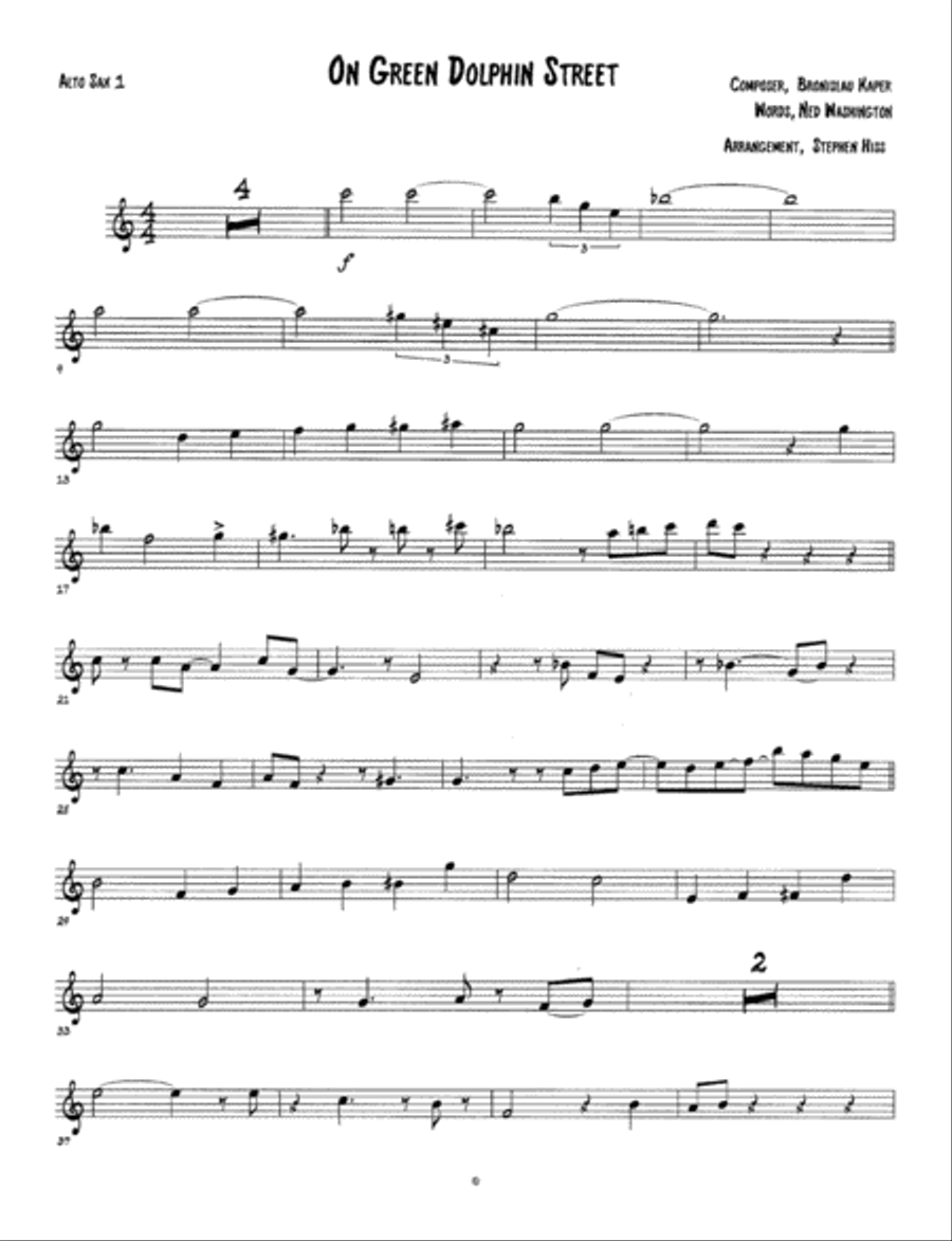 On Green Dolphin Street Woodwind Quartet scores gallery preview page 1