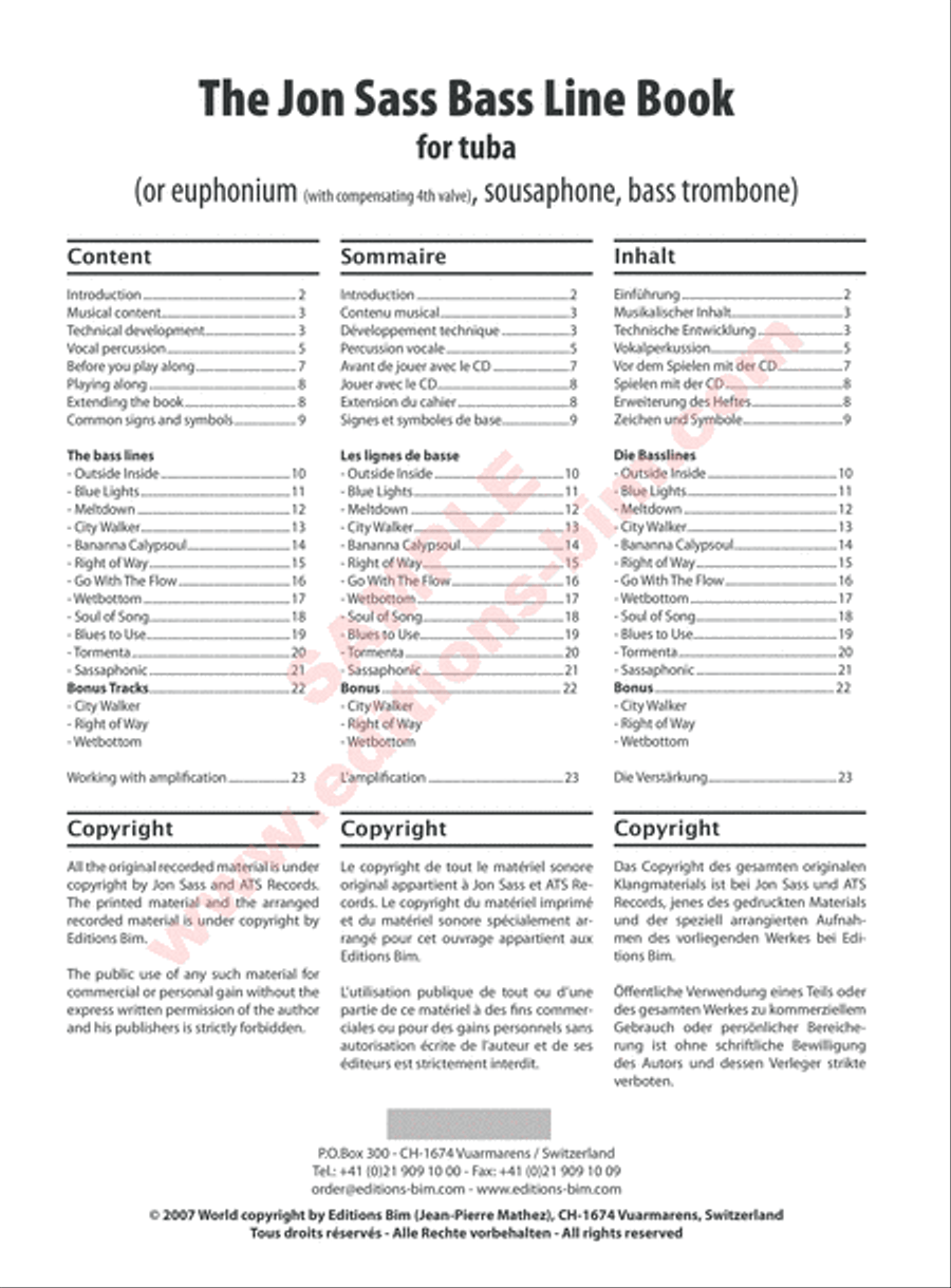The Jon Sass Bassline Book Euphonium scores gallery preview page 3