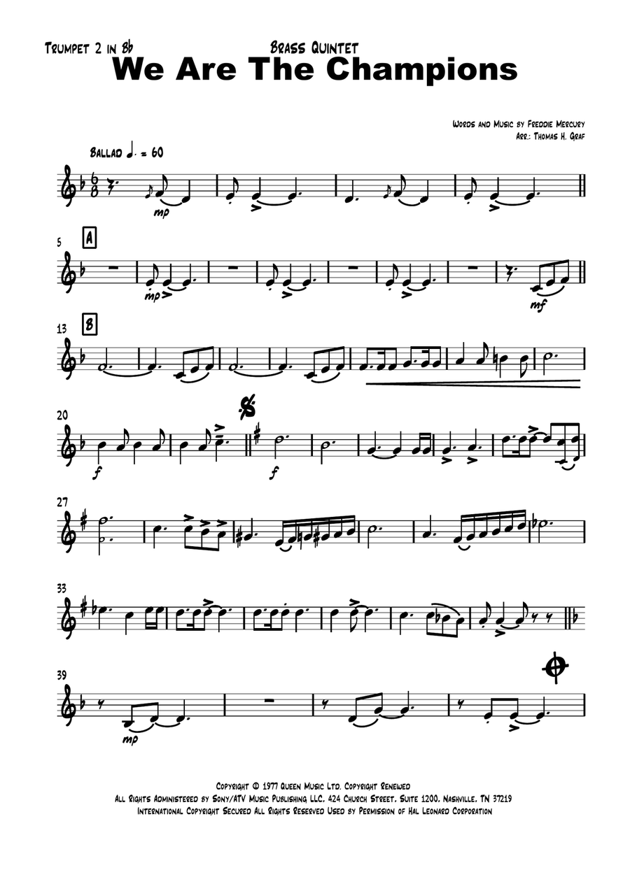 We Are The Champions Brass Ensemble scores gallery preview page 6