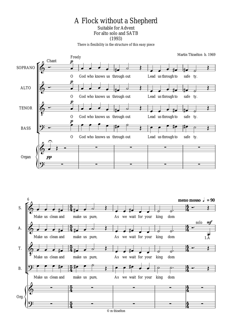 A Flock without a Shepherd 4-Part scores gallery preview page 1
