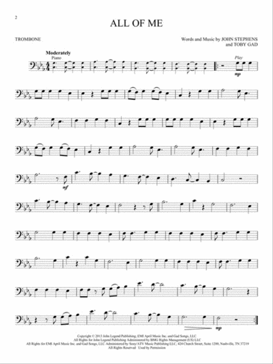Simple Songs Simple Songs Trombone Solo scores gallery preview page 3