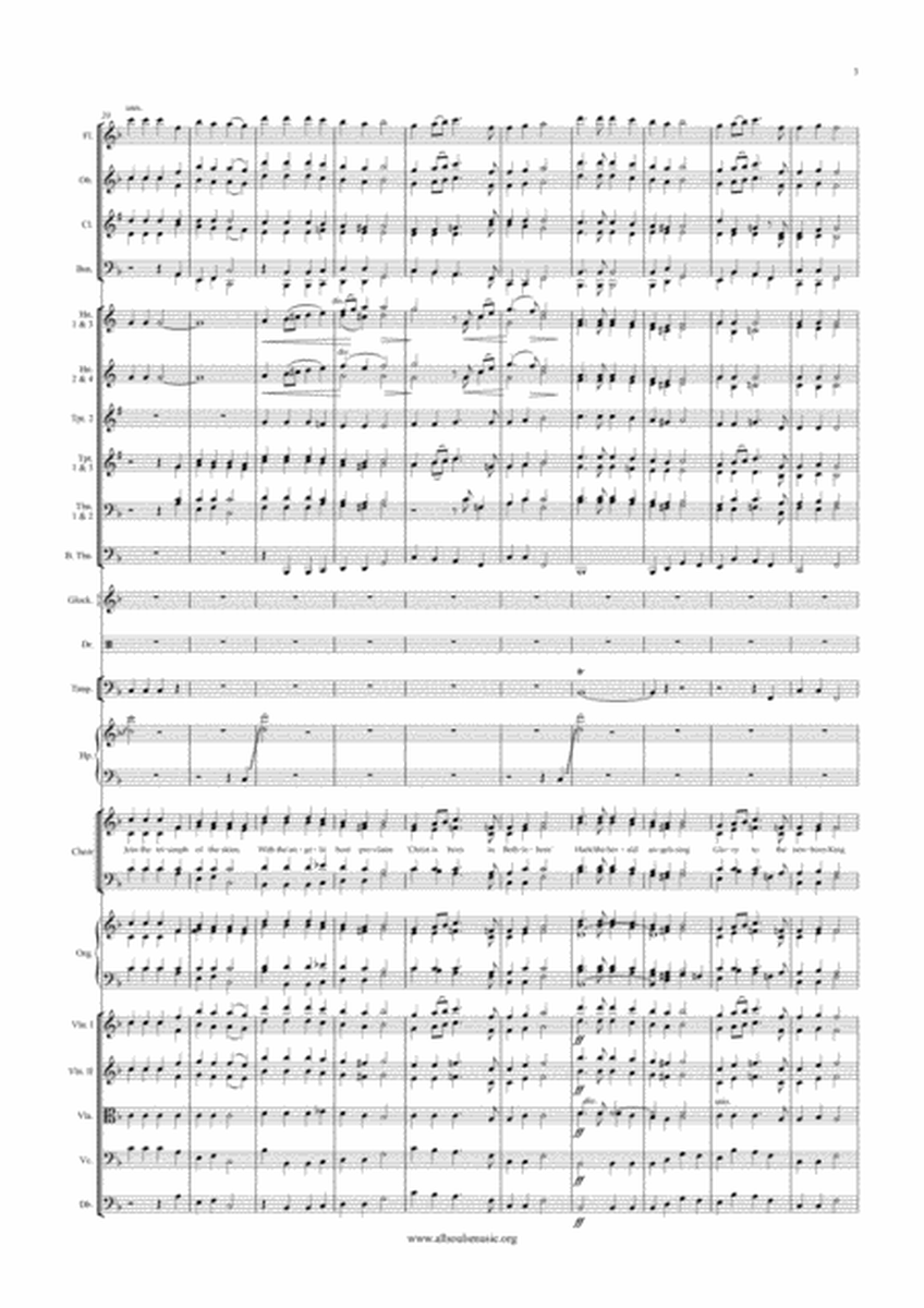 Hark! the Herald Angels Sing – Full Orchestra and SATB Choir image number null