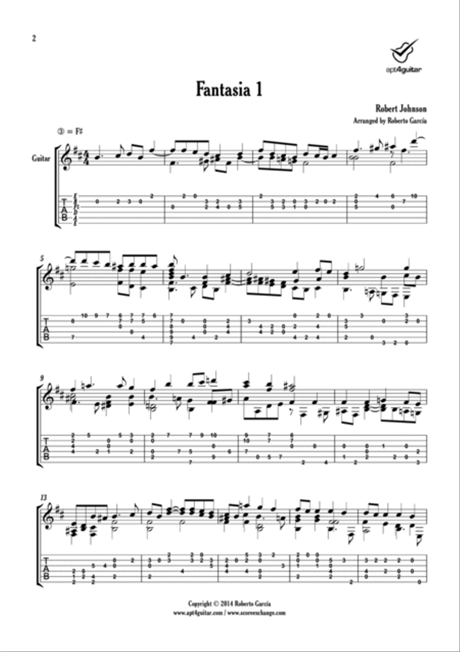 Fantasia 1 Classical Guitar scores gallery preview page 2