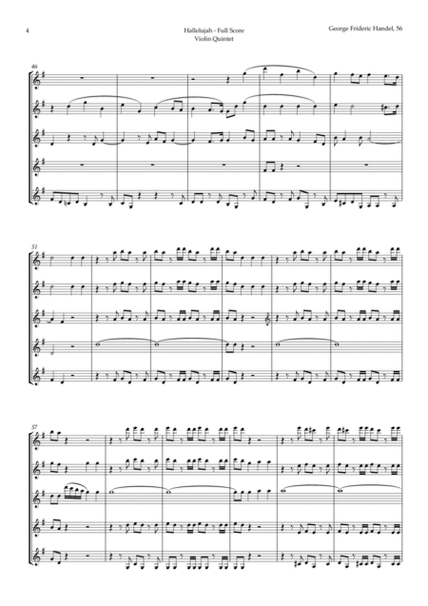 Hallelujah from Messiah by Handel for Violin Quintet image number null