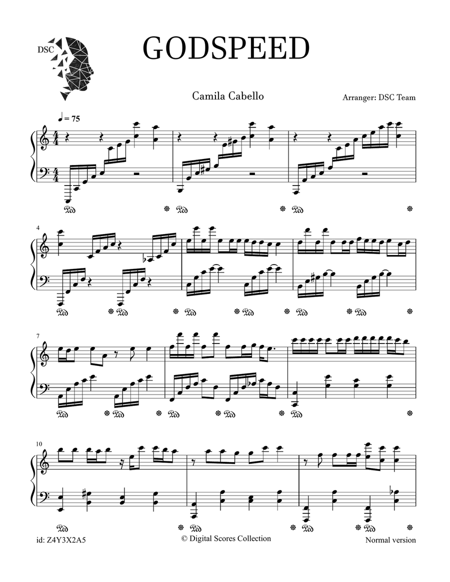 Godspeed Piano Solo scores gallery preview page 1
