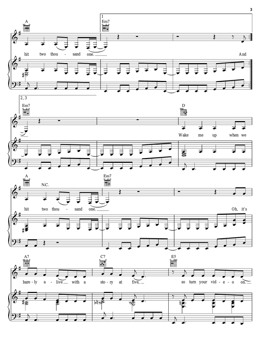2001 Piano, Vocal, Guitar scores gallery preview page 3