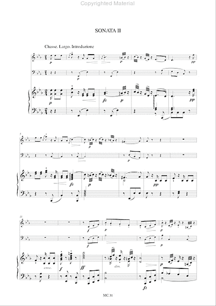 3 Sonatas Op. 28 for Piano (Harpsichord), Violin and Violoncello Piano Trio scores gallery preview page 3
