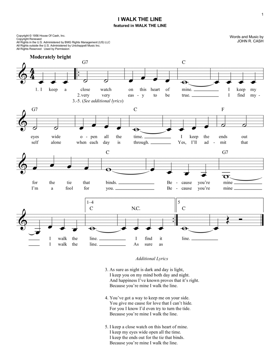 I Walk The Line Guitar scores gallery preview page 1