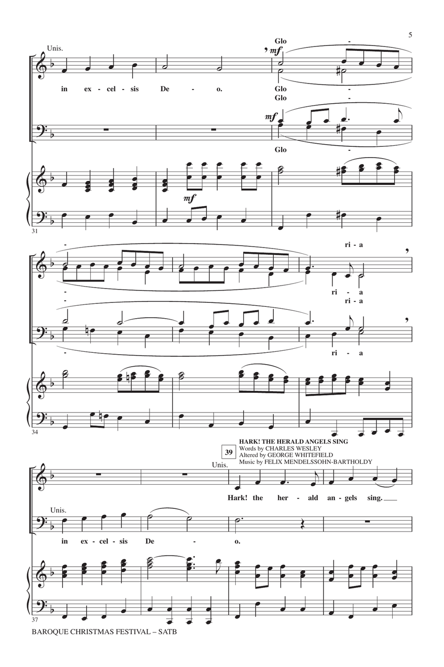 Baroque Christmas Festival (Medley) 4-Part scores gallery preview page 4