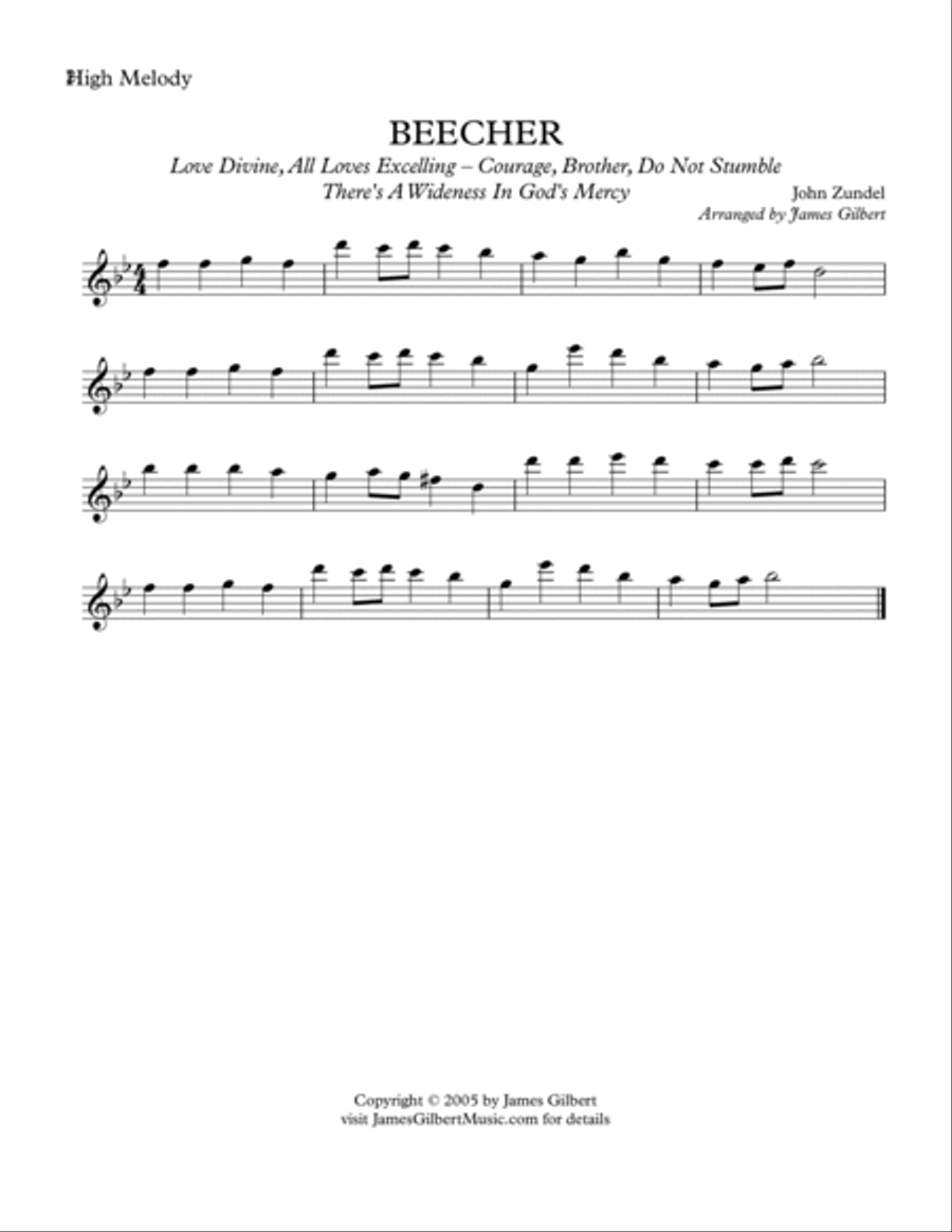 BEECHER (Love Divine, There's A Wideness) Small Ensemble scores gallery preview page 5