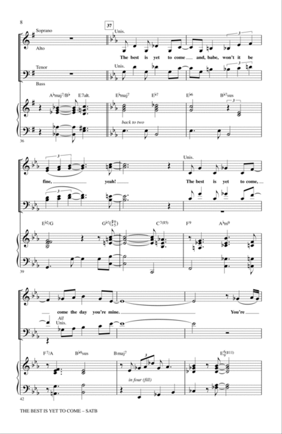 The Best Is Yet To Come 4-Part scores gallery preview page 6
