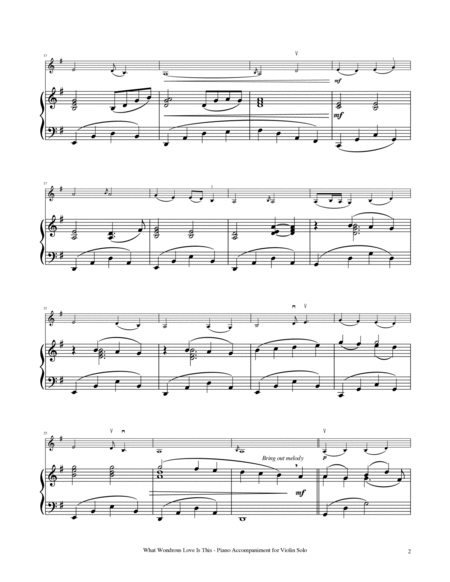 What Wondrous Love Is This - Violin Solo with Piano Accompaniment image number null